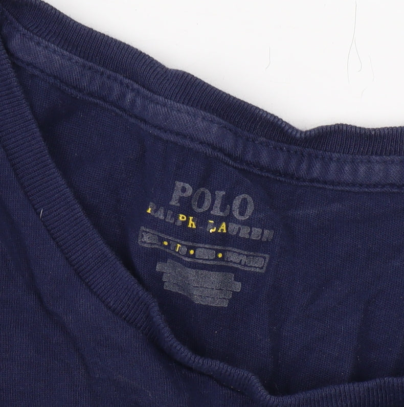 Ralph Lauren Men's XL Blue Long Sleeve Cotton T-Shirt