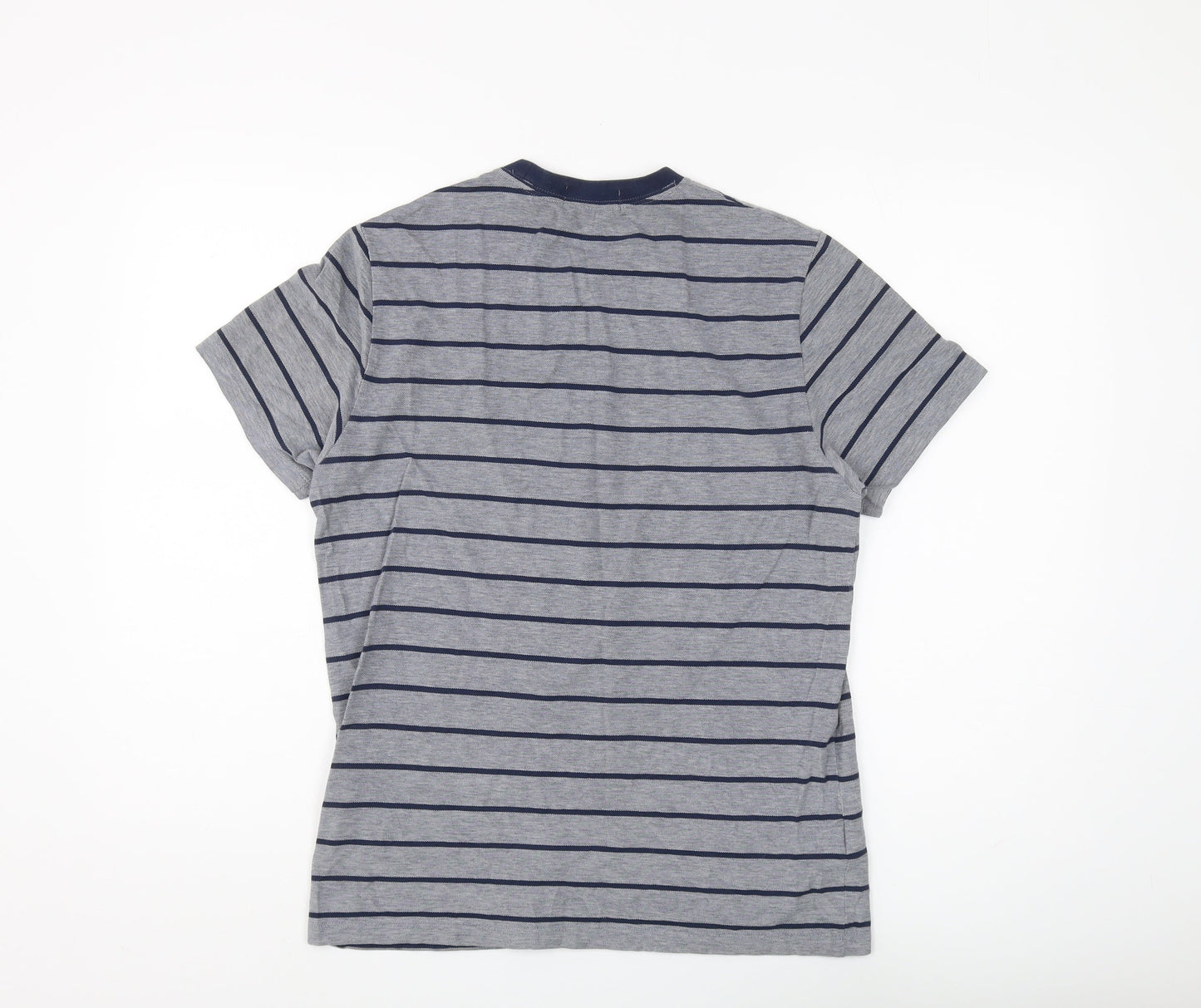 Fred Perry Men's Grey Striped T-Shirt, Size S, Cotton