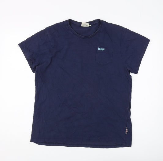 Additional front view of Lee Cooper Men's Blue Short Sleeve T-Shirt, size L