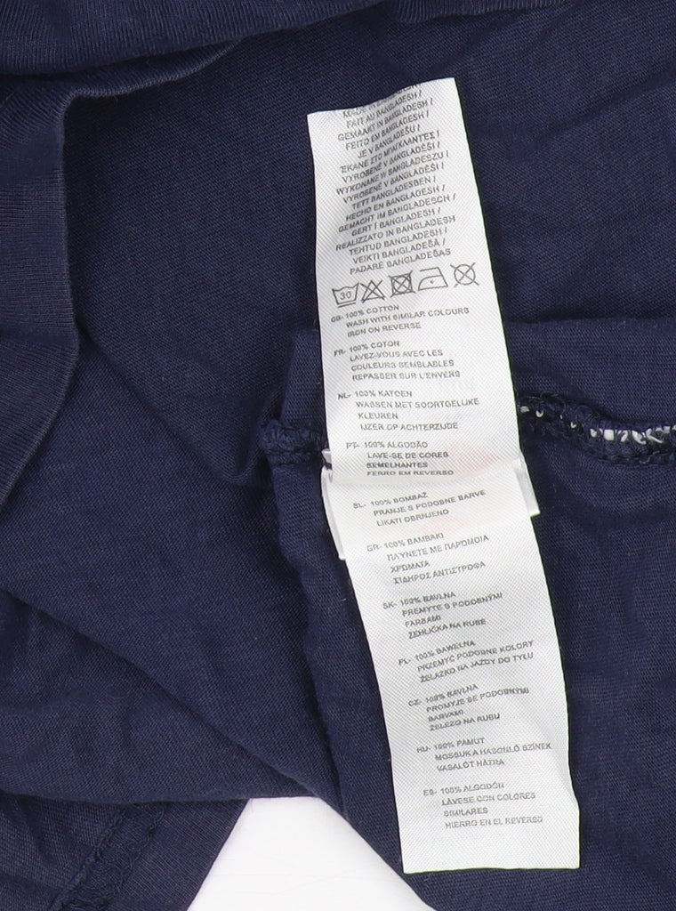 Brand and care label for Lee Cooper Men's Blue Short Sleeve T-Shirt, size L