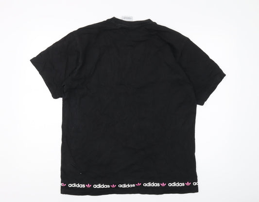 Adidas Men's Black Short Sleeve T-Shirt L Logo