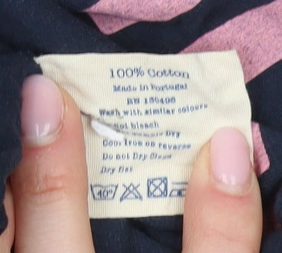 Jack Wills Women's Blue Cotton Crew Neck T-Shirt, Size 10