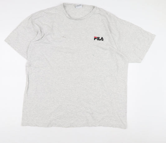 Additional front view of Fila Men's Grey XL Cotton Logo T-Shirt