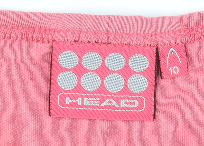 HEAD Women's Pink V-Neck T-Shirt Size 10
