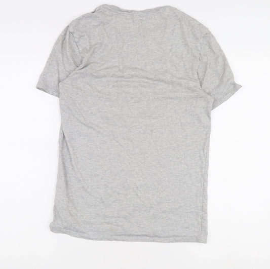 Lacoste Men's Grey Cotton Crew Neck T-Shirt M