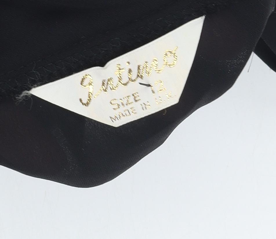 Jatima Women's Black Blouse Size 12 Long Sleeve Vintage