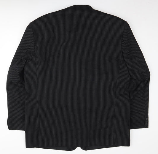 Sequel Men's Black Striped Blazer, Size 44, Business Wear