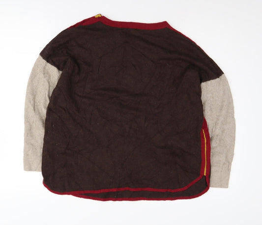 White Stuff Women's Multicoloured Crew Neck Pullover Jumper Size 16