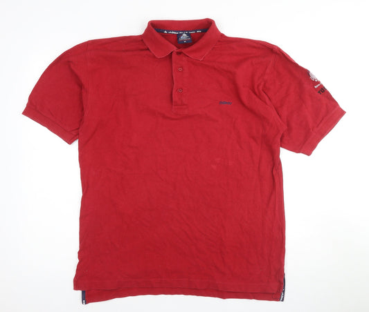 The Whitbread Men's Red Polo Shirt, Size M, Cotton