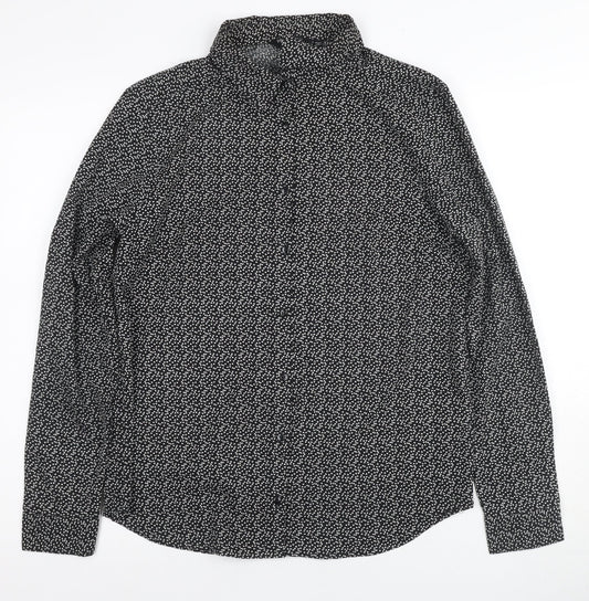Womens UK Size S Brave Soul Black Polyester Button-Up