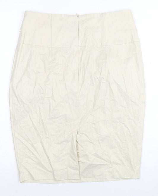 Morgan Women's Ivory Knee Length Pencil Skirt - Size 14
