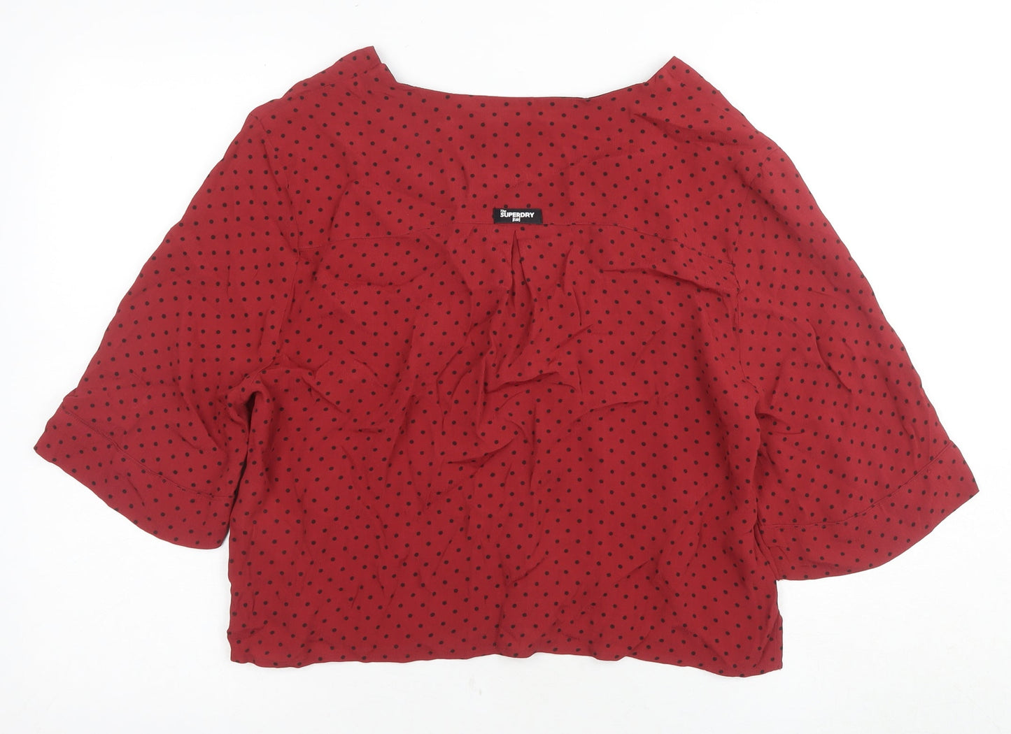 Superdry Women's Red Polka Dot Blouse UK 14