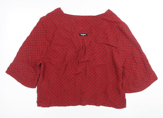 Superdry Women's Red Polka Dot Blouse UK 14