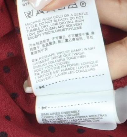 Superdry Women's Red Polka Dot Blouse UK 14