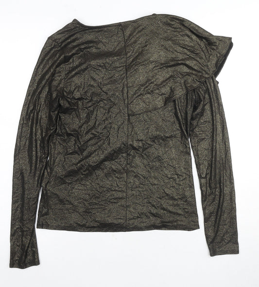 Womens UK Size 10 Karen Millen Gold Polyester Blend Blouse
