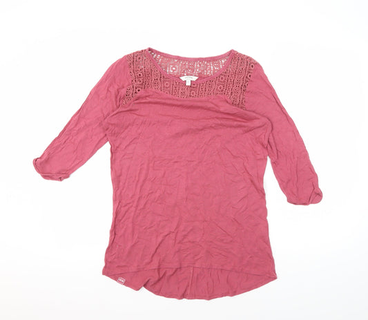 Womens UK Size 12 FatFace Red Modal Blend Blouse