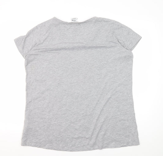 Disney Women’s Grey Sequined T-Shirt - Size 20