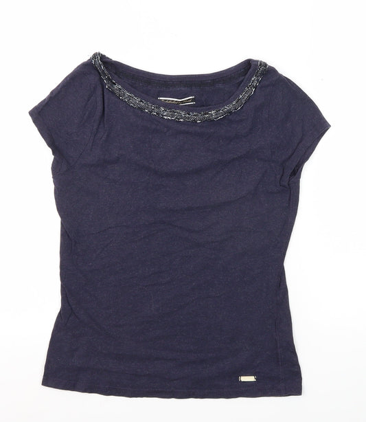 Superdry Women's Blue Beaded XS Slim T-Shirt