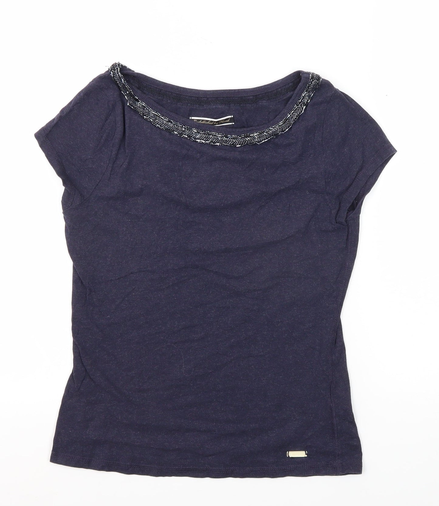 Superdry Women's Blue Beaded XS Slim T-Shirt