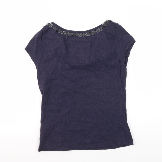 Superdry Women's Blue Beaded XS Slim T-Shirt