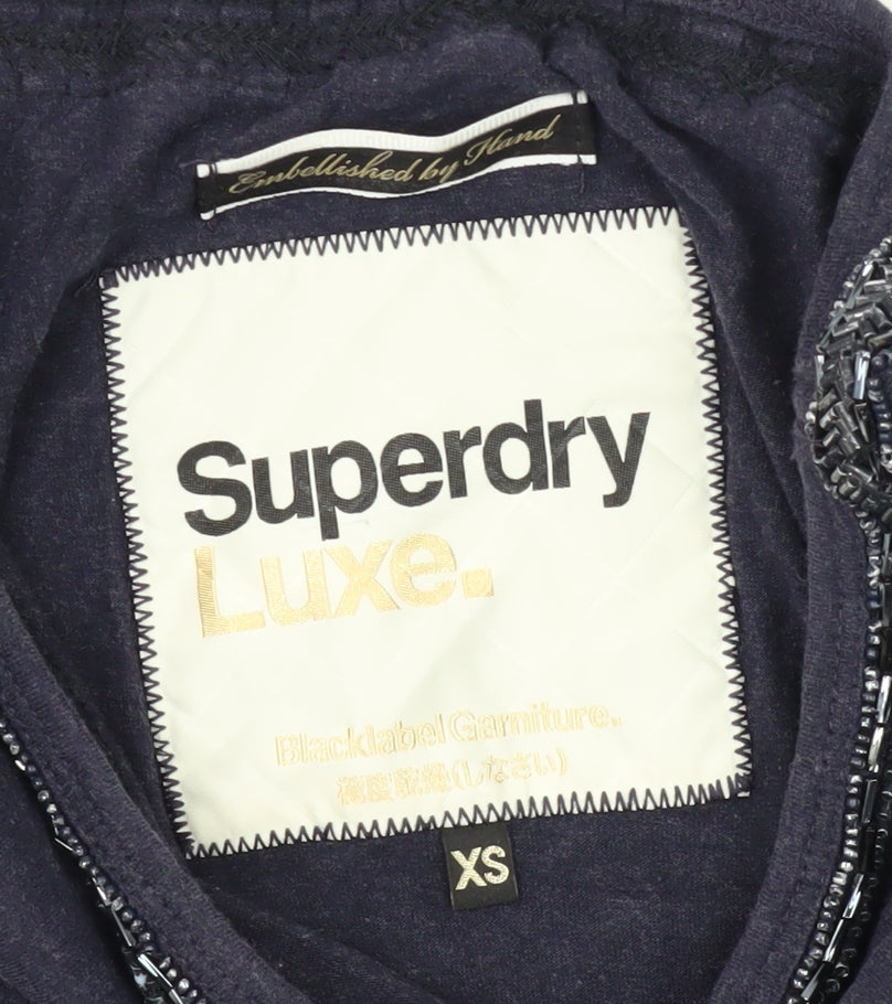 Superdry Women's Blue Beaded XS Slim T-Shirt