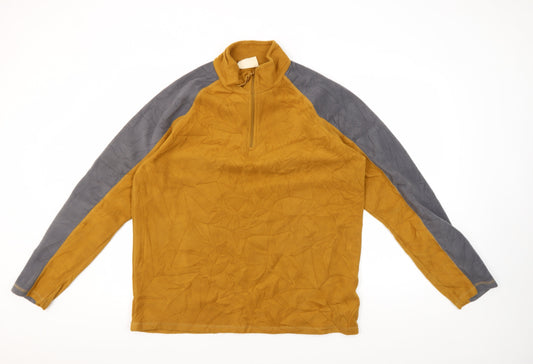 Mountain Warehouse Men's Brown 1/4 Zip Fleece Jacket S