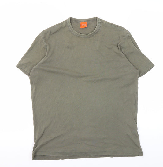 BOSS Men's Green M Crew Neck T-Shirt Cotton