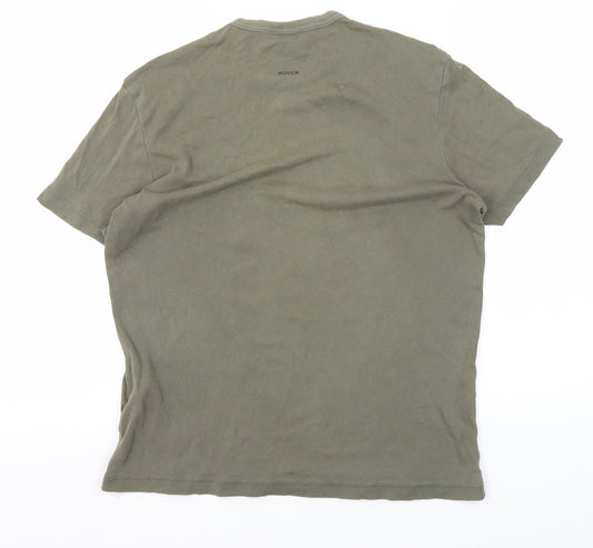 BOSS Men's Green M Crew Neck T-Shirt Cotton
