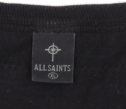 AllSaints Unisex Black XL Basic Crew Neck T-Shirt