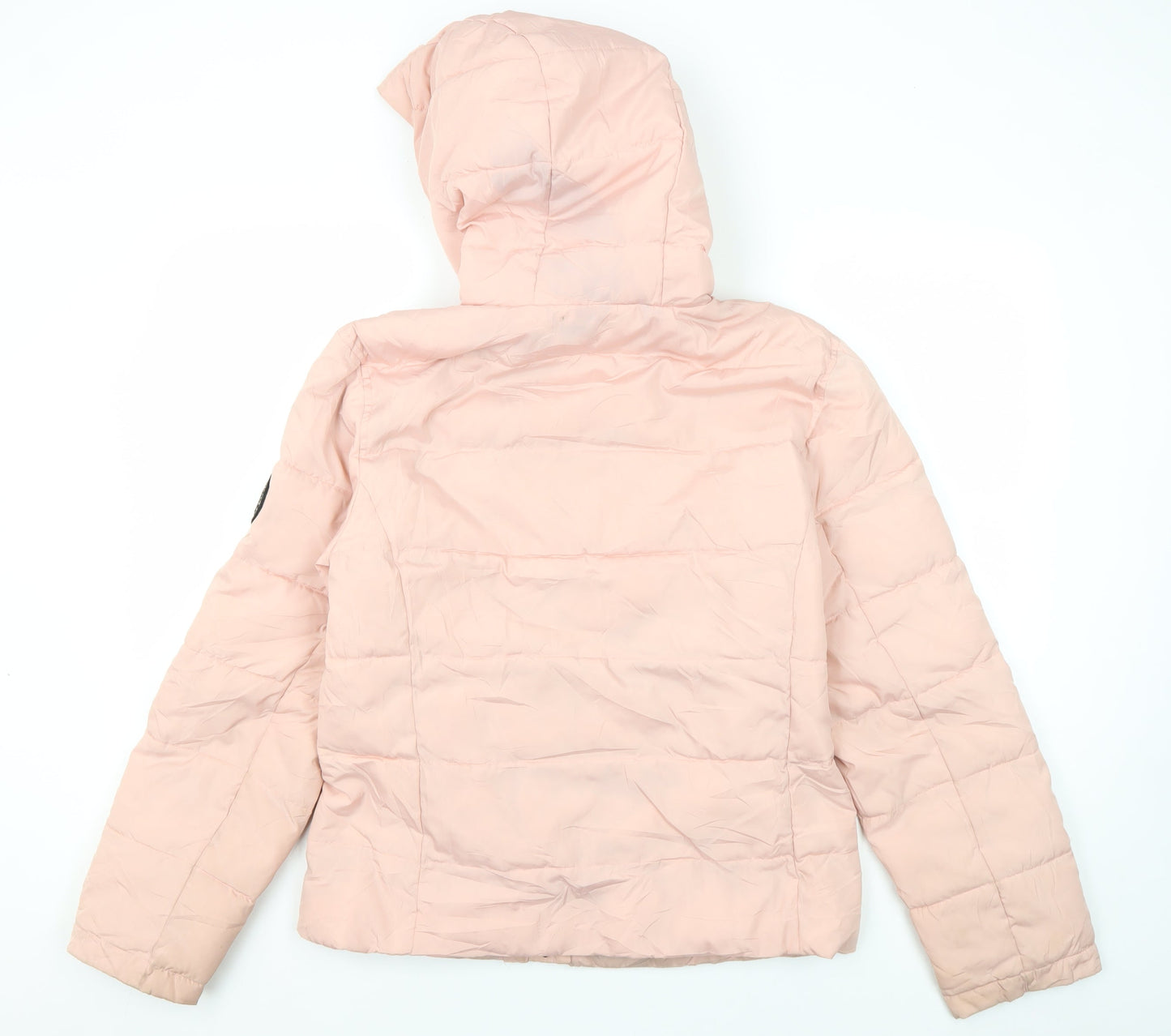 Jack Wills Pink Puffer Jacket Women Size 12 Hooded
