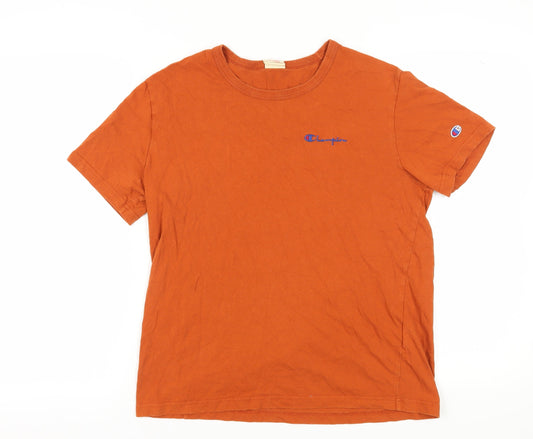 Mens UK Size M Champion Orange Cotton T-Shirt
