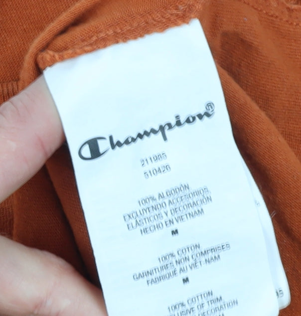 Champion Men's Orange Medium Cotton T-Shirt