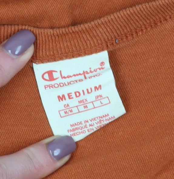 Champion Men's Orange Medium Cotton T-Shirt