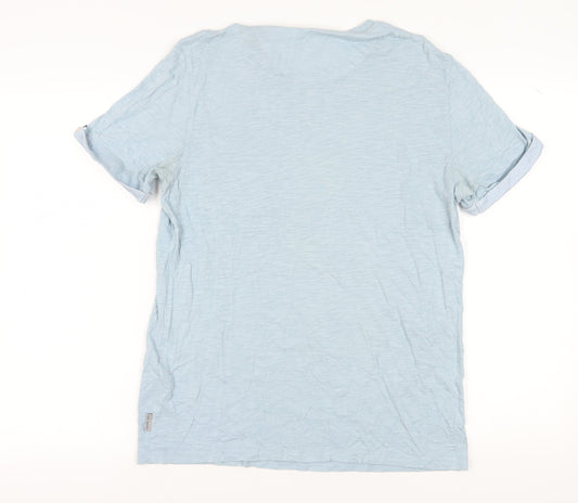 Ted Baker Men's Blue Modal Cotton Crew T-Shirt Medium