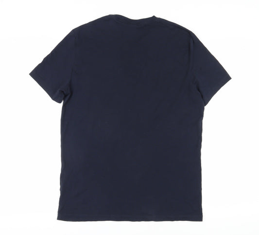 Hugo Boss Men's Blue Slim Fit T-Shirt L Solid Cotton