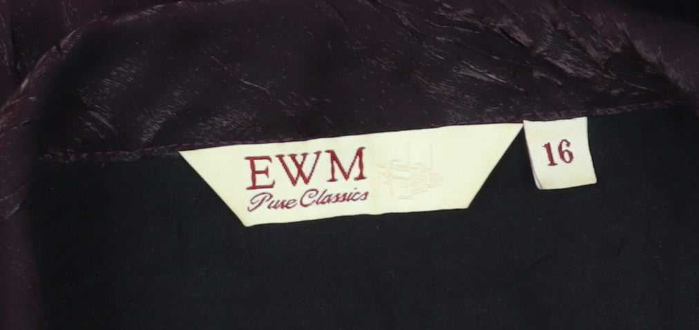 EWM Women's Purple Long Sleeve Blouse Size 16
