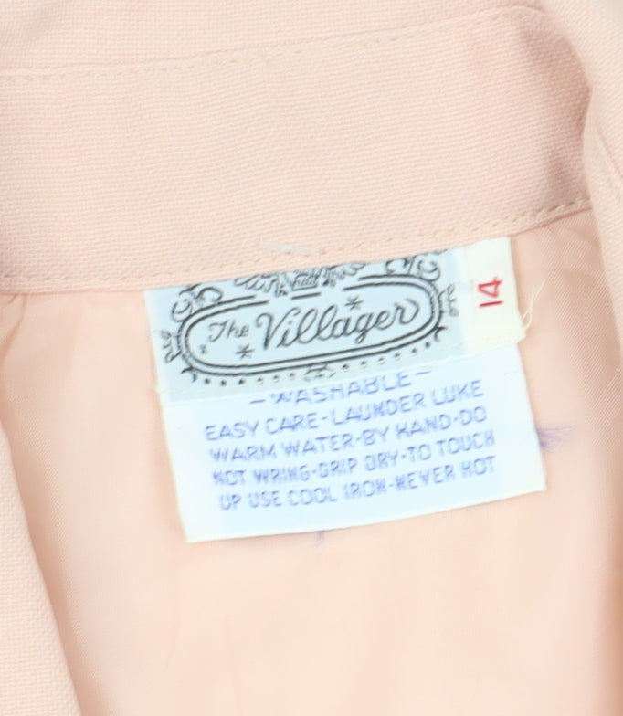 The Villager Women's Pink Button-Up Shirt, Size 14