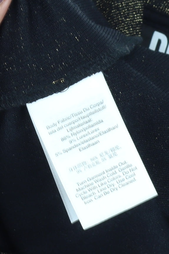 DKNY Women's Black Mock Neck Long Sleeve T-Shirt