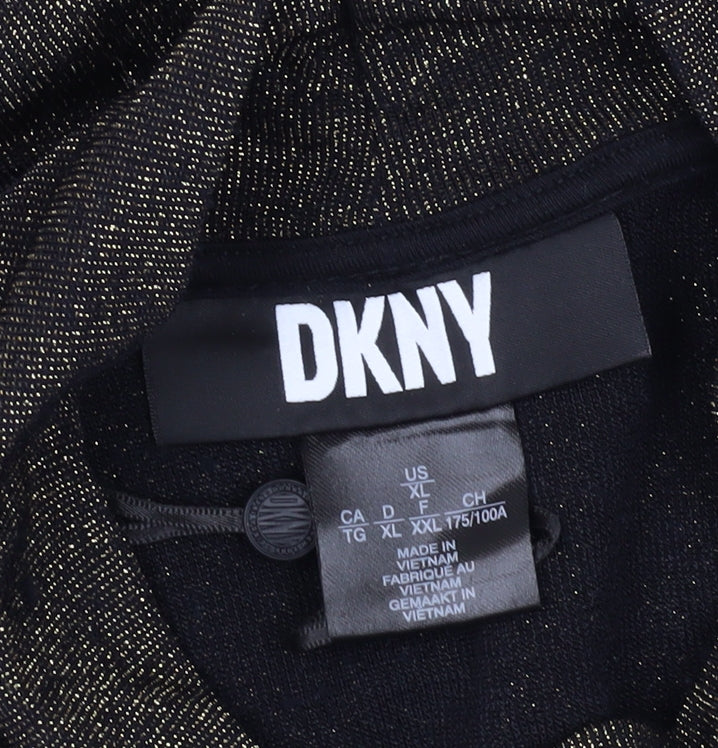 DKNY Women's Black Mock Neck Long Sleeve T-Shirt