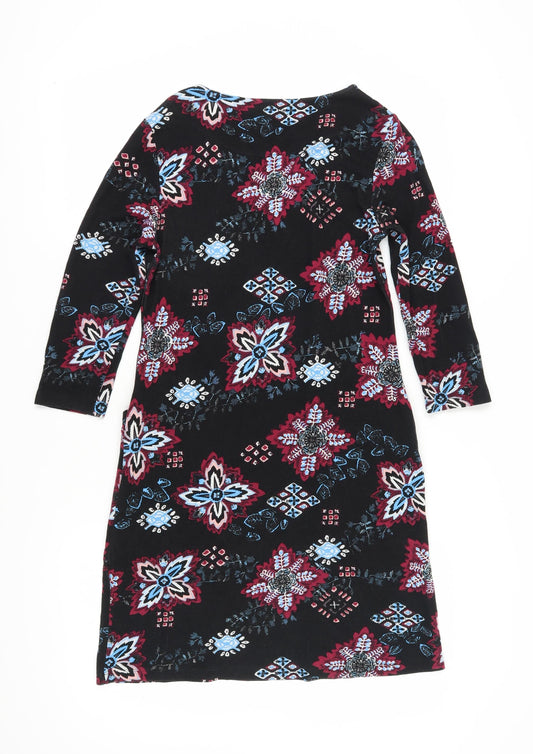 White Stuff Women's Multicoloured Geometric Shift Dress Size 10