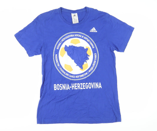 Mens UK Size M adidas Blue Cotton T-Shirt