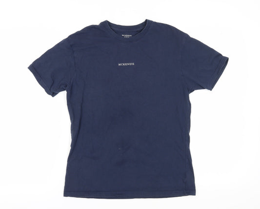 McKenzie Women's Blue Crew Neck T-Shirt Size 8