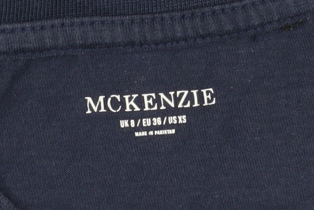 McKenzie Women's Blue Crew Neck T-Shirt Size 8