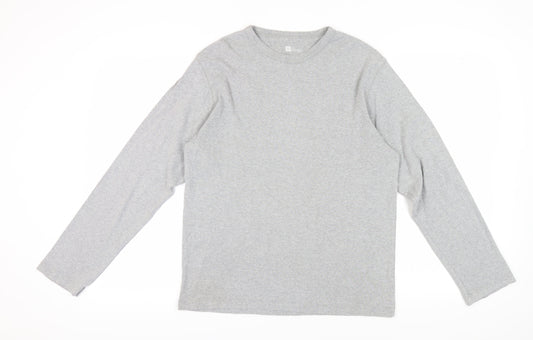 Gap Grey Unisex Long Sleeve T-Shirt Large