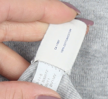 Gap Grey Unisex Long Sleeve T-Shirt Large