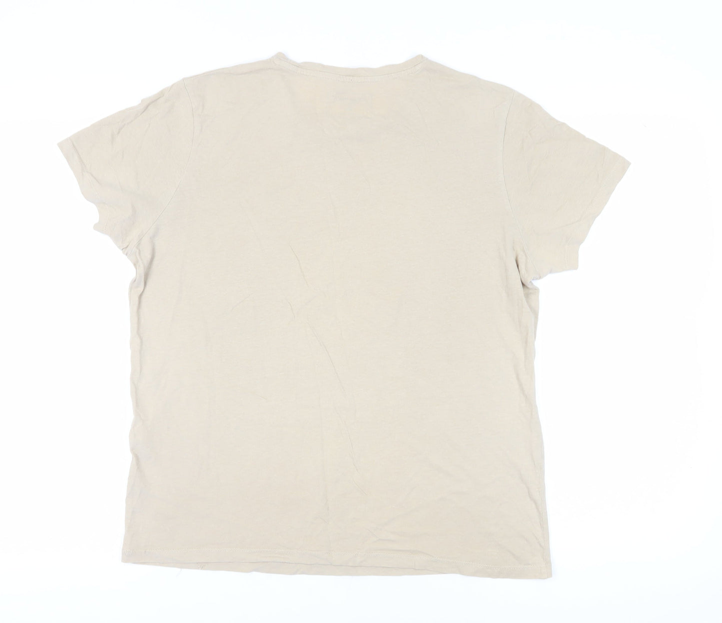 Jack & Jones Men's Beige T-Shirt, Medium, Casual Style