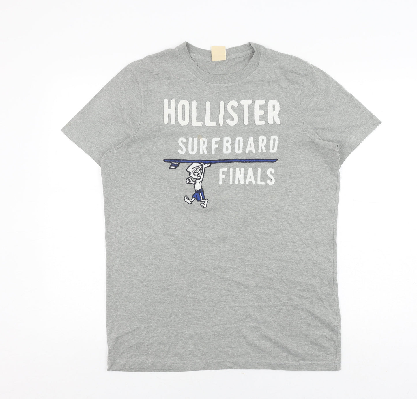Hollister Men's Grey Surfboard Graphic T-Shirt L