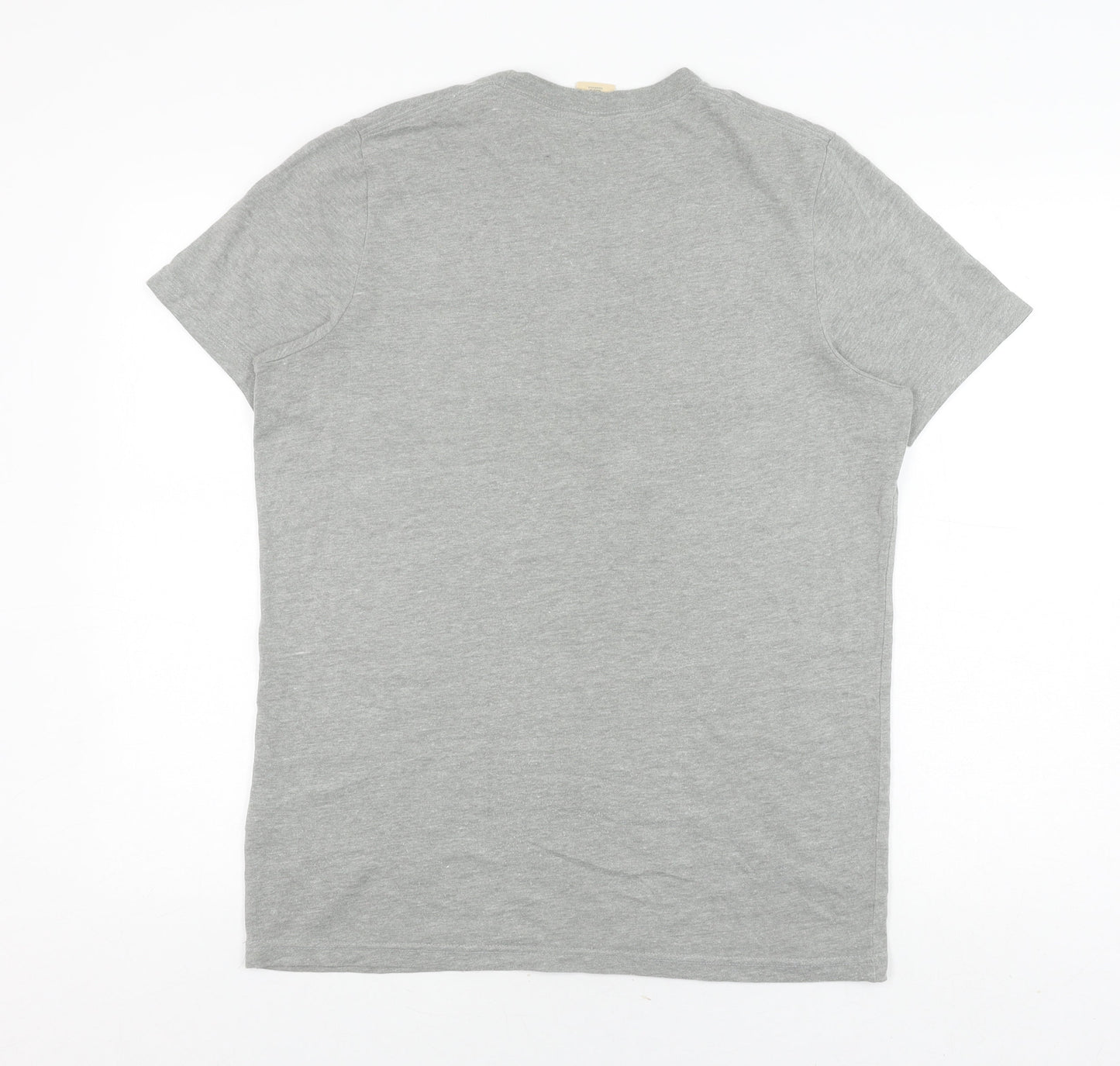 Hollister Men's Grey Surfboard Graphic T-Shirt L