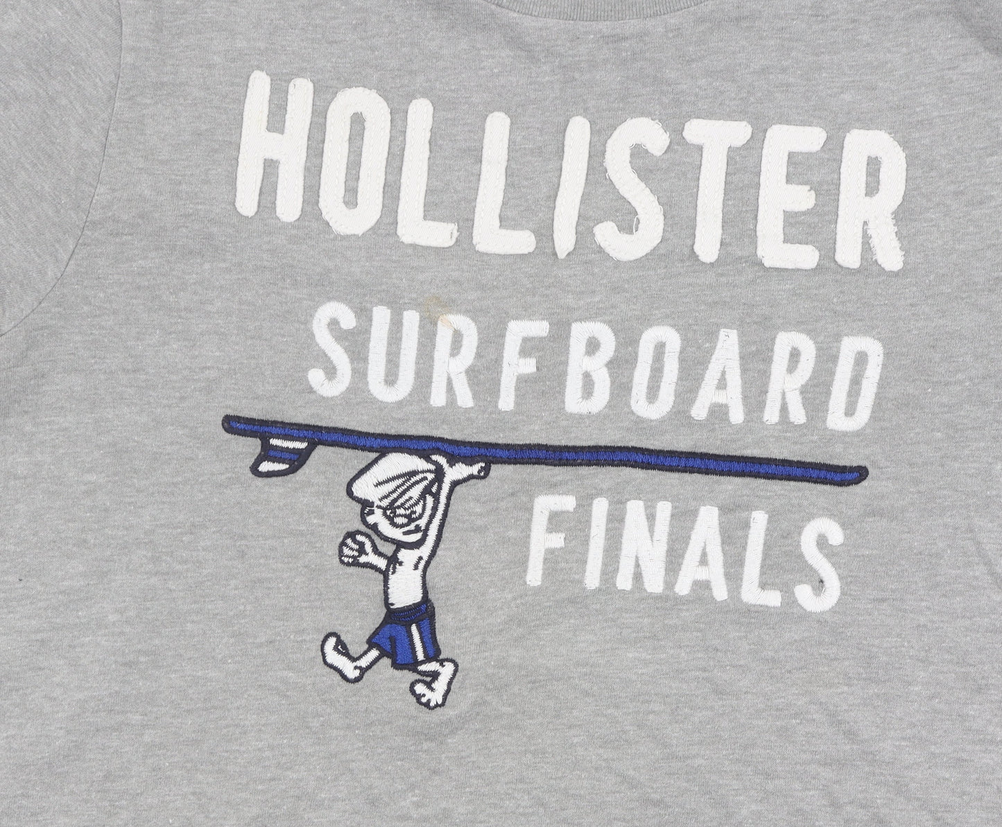 Hollister Men's Grey Surfboard Graphic T-Shirt L