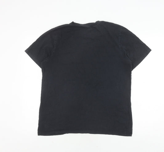 Nike Men's Black L T-Shirt, Crew Neck, Short Sleeve